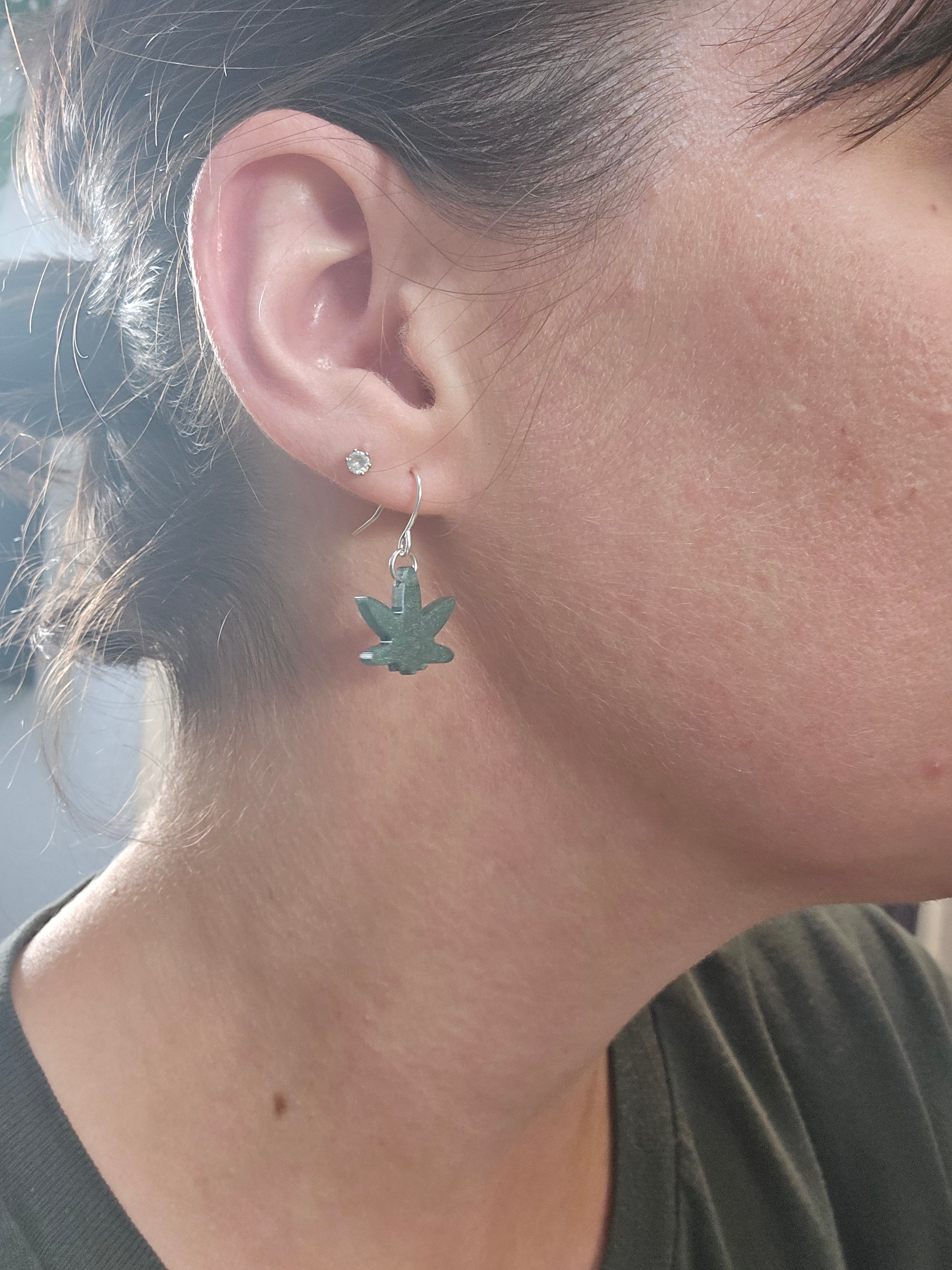 Pot leaf earrings