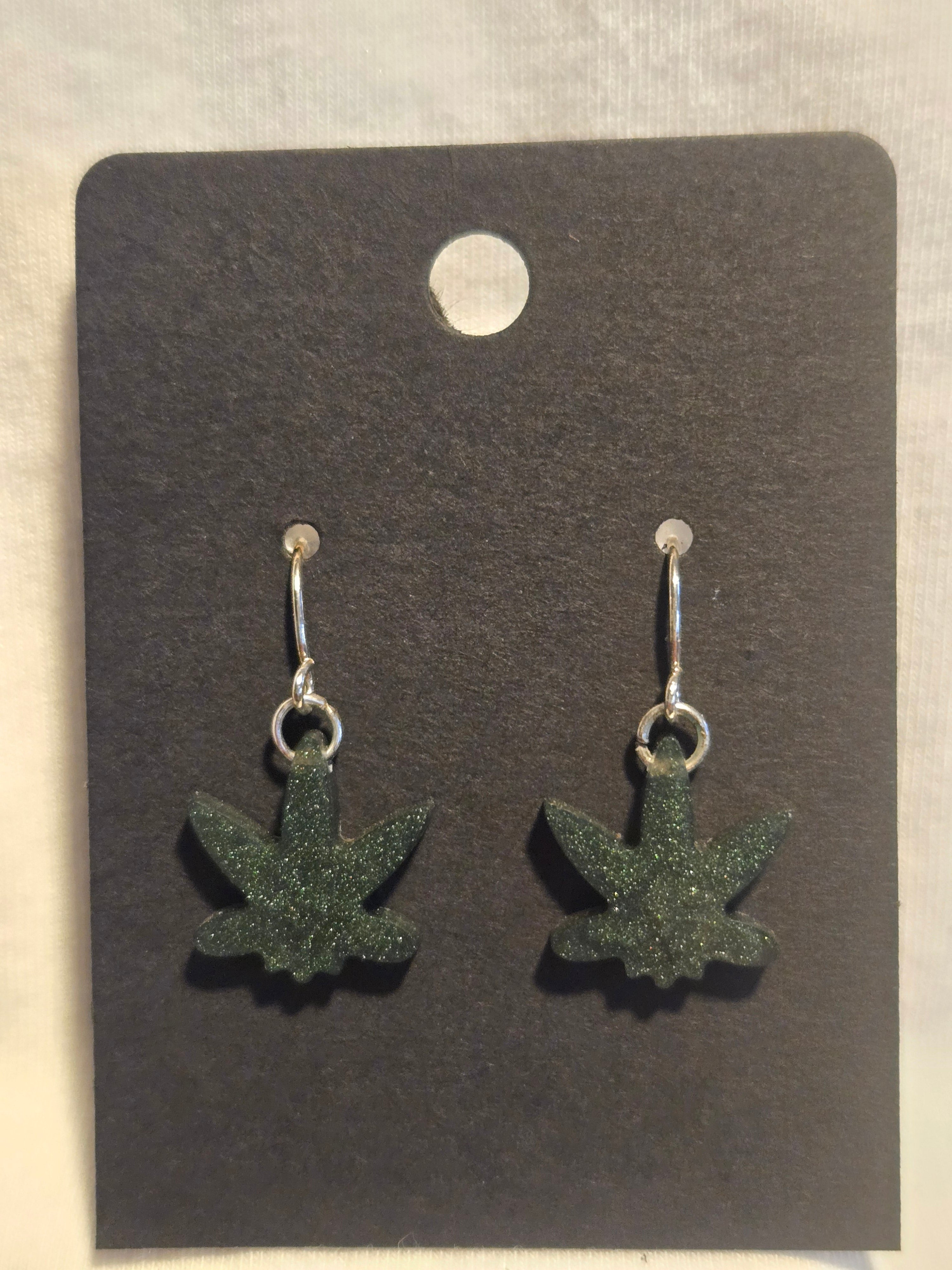 Pot leaf earrings